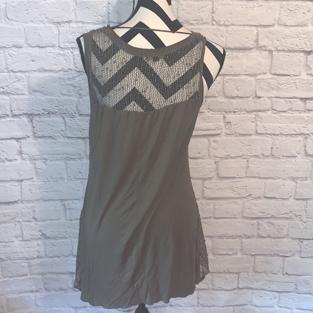 Cupio Lace Accented Olive Green Tank Top - Picture 3 of 5